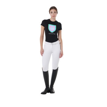 SLIM FIT DAMEN-T-SHIRT MIT PSYCHEDELIC-LOGO