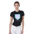 SLIM FIT DAMEN-T-SHIRT MIT PSYCHEDELIC-LOGO