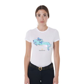 SLIM FIT DAMEN-T-SHIRT MIT JUMP-PRINT