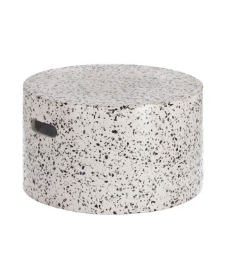 Tavolino Jenell in terrazzo bianco Ø 52 cm