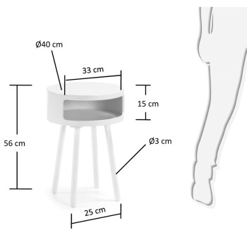 Tavolino Kurb B Ø 40 cm