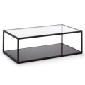 Blackhill rechteckiger Couchtisch 110 x 60 cm transparentes schwarzes Glas