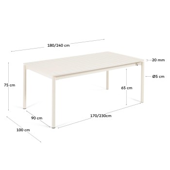 Zaltana ausziehbarer Outdoor-Tisch aus AluminiumZaltana Exterieur aus Aluminium