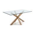 Argo-Tisch aus Glas und Stahlbeinen 180 cm