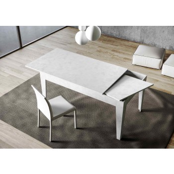 Cico Tisch - Ausziehbarer Tisch 90x120/180 cm Cico White Spatolato