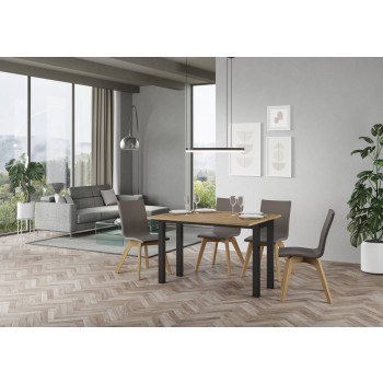 Everyday Double Table - Klapptisch 120/200x45/90 cm Everyday Double Eiche Natur Anthrazit Gestell