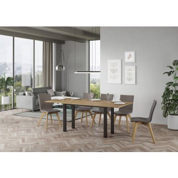 Everyday Double Table - Klapptisch 120/200x45/90 cm Everyday Double Eiche Natur Anthrazit Gestell