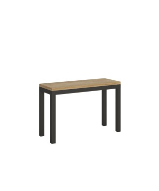 Everyday Double Table - Klapptisch 120/200x45/90 cm Everyday Double Eiche Natur Anthrazit Gestell