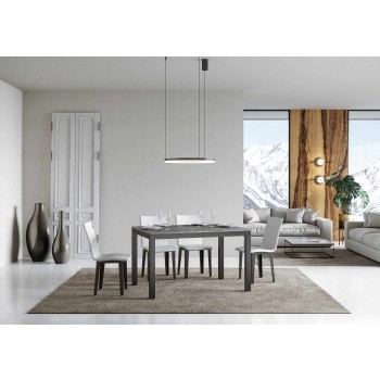 Everyday Evolution Tisch – Ausziehbarer Tisch 90 x 120/224 cm. Everyday Evolution White Ash Anthrazit Gestell