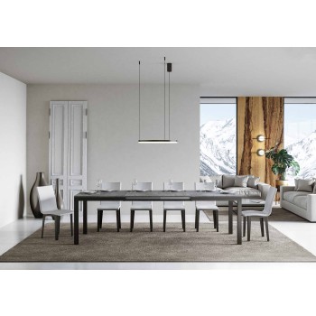 Everyday Evolution Tisch – Ausziehbarer Tisch 90 x 120/224 cm. Everyday Evolution White Ash Anthrazit Gestell