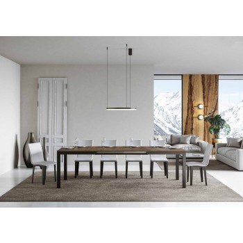 Everyday Evolution Tisch – Ausziehbarer Tisch 90 x 120/380 cm. Everyday Evolution White Ash Anthrazit Gestell