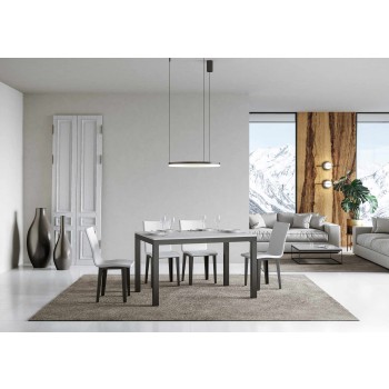 Everyday Evolution Tisch – Ausziehbarer Tisch 90 x 120/380 cm. Everyday Evolution White Ash Anthrazit Gestell