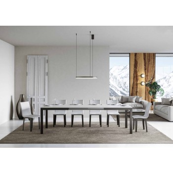 Everyday Evolution Tisch – Ausziehbarer Tisch 90 x 120/380 cm. Everyday Evolution White Ash Anthrazit Gestell