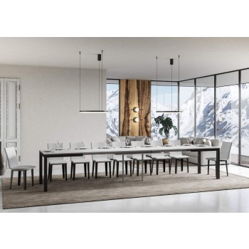 Everyday Evolution Tisch – Ausziehbarer Tisch 90 x 120/380 cm. Everyday Evolution White Ash Anthrazit Gestell