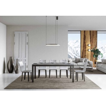 Everyday Evolution Tisch – Ausziehbarer Tisch 90 x 160/264 cm. Everyday Evolution White Ash Anthrazit Gestell