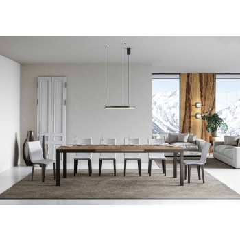 Everyday Evolution Tisch – Ausziehbarer Tisch 90 x 180/284 cm. Everyday Evolution White Ash Anthrazit Gestell