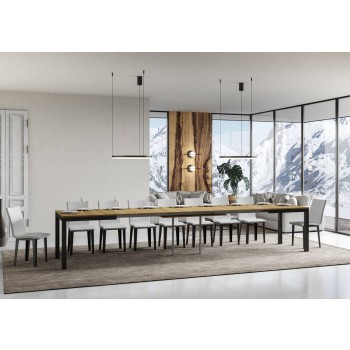 Everyday Evolution Tisch – Ausziehbarer Tisch 90 x 180/440 cm. Everyday Evolution White Ash Anthrazit Gestell