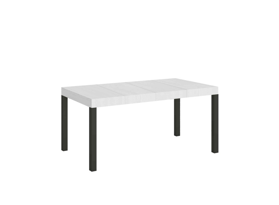 Everyday Premium Table – Ausziehbarer Tisch 90 x 120/224 cm. Everyday Premium White Ash Anthrazit-Gestell