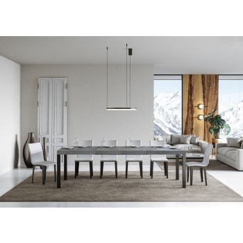 Everyday Premium Table - Ausziehbarer Tisch 90x130/234 cm Everyday Premium White Ash Anthrazit Gestell