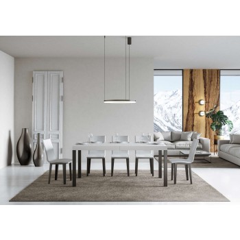 Everyday Premium Table - Ausziehbarer Tisch 90x160/264 cm Everyday Premium White Ash Anthrazit Gestell