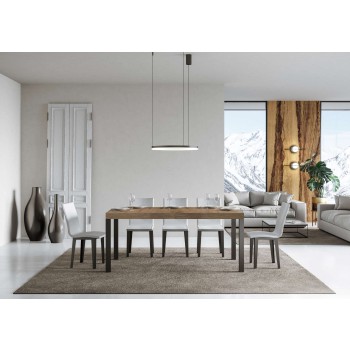 Everyday Premium Table - Ausziehbarer Tisch 90x160/264 cm Everyday Premium White Ash Anthrazit Gestell