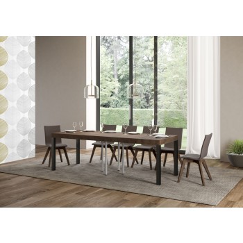 Everyday Premium Table - Ausziehbarer Tisch 90x90/246 cm Everyday Premium White Ash Anthrazit Gestell