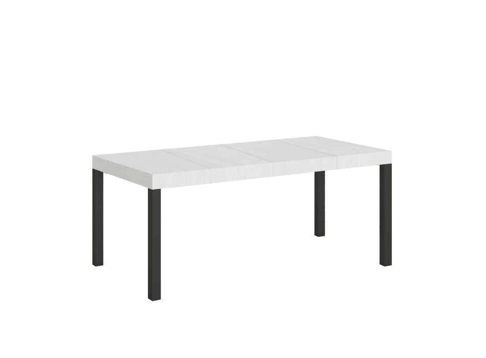 Everyday Premium Table - Ausziehbarer Tisch 90x90/246 cm Everyday Premium White Ash Anthrazit Gestell