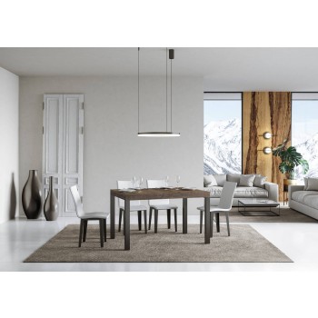 Everyday Table – Ausziehbarer Tisch 90 x 120/224 cm. Everyday-Gestell aus weißer Esche und Anthrazit