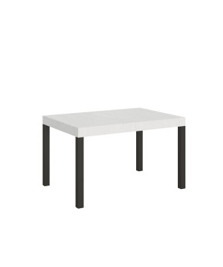 Everyday Table – Ausziehbarer Tisch 90 x 120/224 cm. Everyday-Gestell aus weißer Esche und Anthrazit