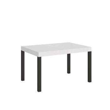 Everyday Table – Ausziehbarer Tisch 90 x 120/224 cm. Everyday-Gestell aus weißer Esche und Anthrazit