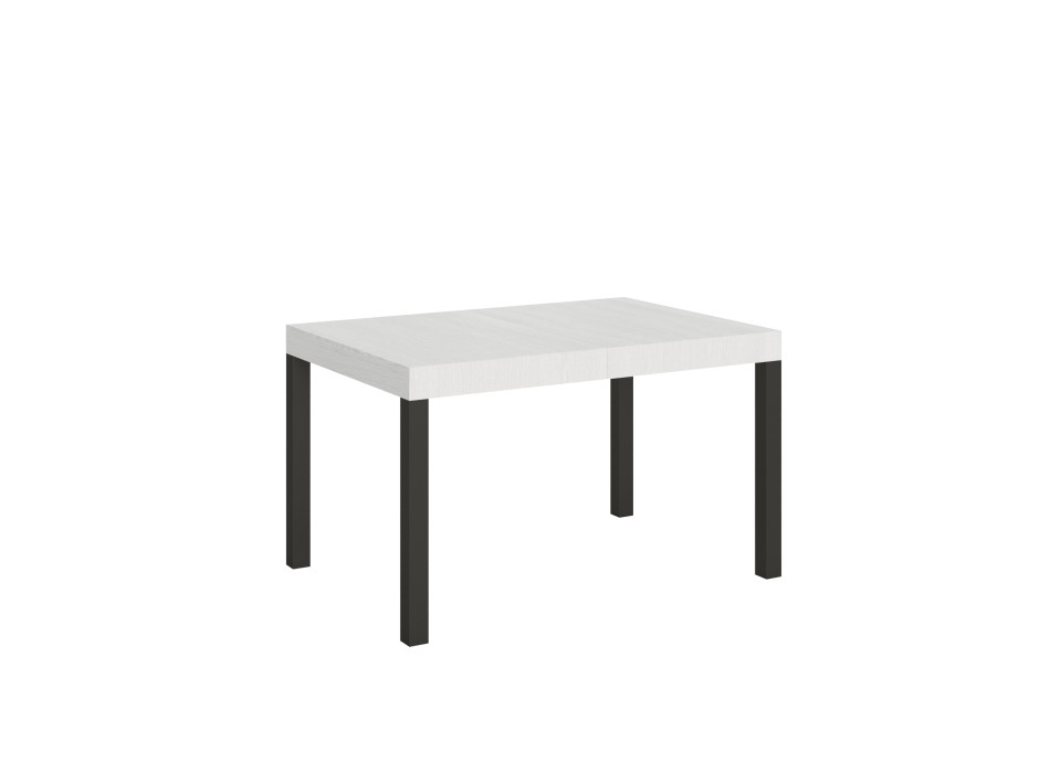 Everyday Table – Ausziehbarer Tisch 90 x 120/224 cm. Everyday-Gestell aus weißer Esche und Anthrazit