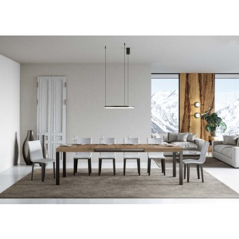 Everyday Table - Ausziehbarer Tisch 90x130/390 cm Everyday White Ash Anthrazit Gestell