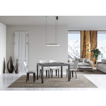 Everyday Table – Ausziehbarer Tisch 90 x 140/244 cm, Gestell Everyday Weiß Esche Anthrazit