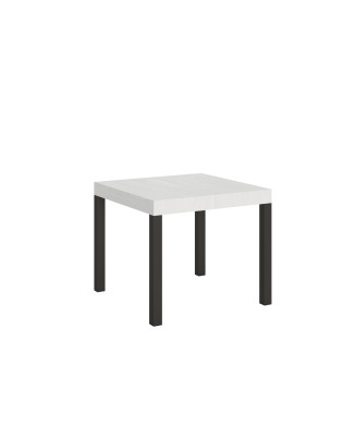 Everyday Table – Ausziehbarer Tisch 90 x 90/246 cm, Gestell „Everyday White Ash Anthrazit“.