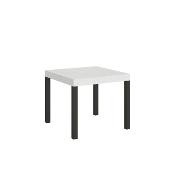 Everyday Table – Ausziehbarer Tisch 90 x 90/246 cm, Gestell „Everyday White Ash Anthrazit“.