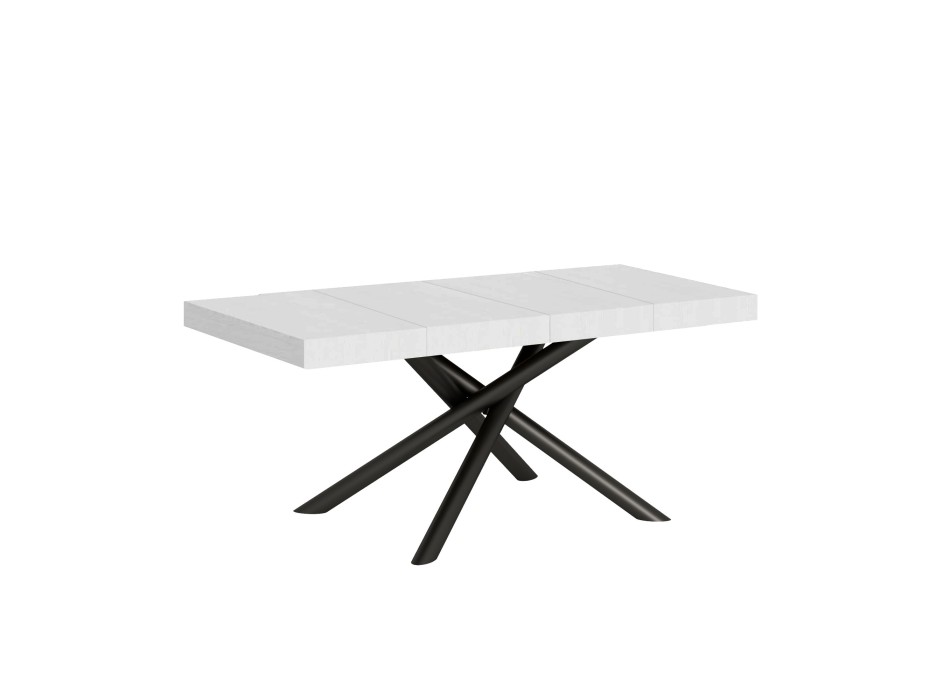 Famas Premium Table - Ausziehbarer Tisch 90x120/224 cm Famas Premium White Ash Anthrazit Gestell