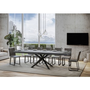 Famas Premium Table - Ausziehbarer Tisch 90x180/284 cm Famas Premium White Ash Anthrazit Gestell