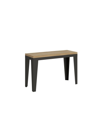 Flame Double Table - Klapptisch 120/200x45/90 cm Flame Double Oak Nature Anthrazitrahmen