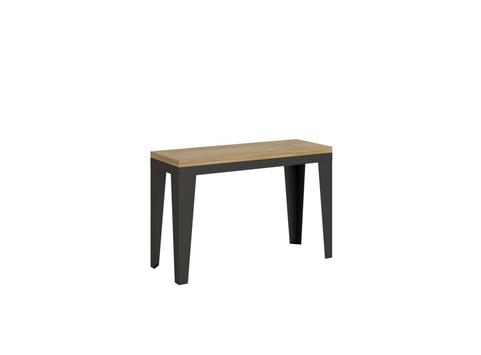 Flame Double Table - Klapptisch 120/200x45/90 cm Flame Double Oak Nature Anthrazitrahmen