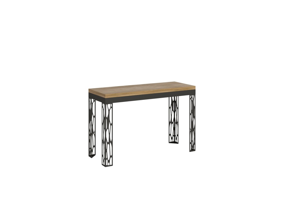 Ghibli Double Table - Klapptisch 120/200x45/90 cm Ghibli Double Oak Nature Anthrazitrahmen