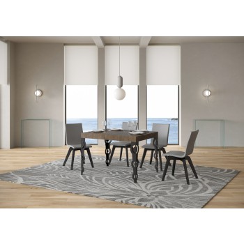 Karamay Anthrazit Tisch - Ausziehbarer Tisch 80x120/204 cm Karamay White Ash Anthrazit Gestell