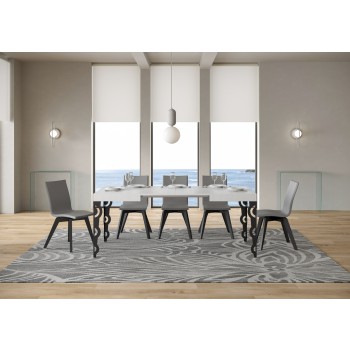 Karamay Anthrazit Tisch - Ausziehbarer Tisch 80x120/204 cm Karamay White Ash Anthrazit Gestell