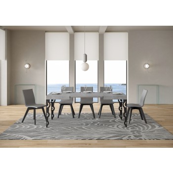 Karamay Anthrazit Tisch - Ausziehbarer Tisch 80x120/204 cm Karamay White Ash Anthrazit Gestell