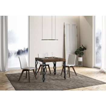 Karamay Anthrazit Tisch - Ausziehbarer Tisch 90x90/246 cm Karamay White Ash Anthrazit Gestell