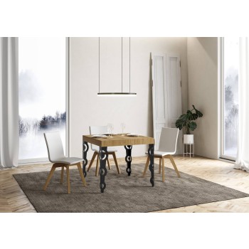 Karamay Anthrazit Tisch - Ausziehbarer Tisch 90x90/246 cm Karamay White Ash Anthrazit Gestell