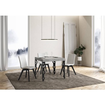 Karamay Anthrazit Tisch - Ausziehbarer Tisch 90x90/246 cm Karamay White Ash Anthrazit Gestell