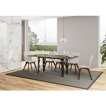 Karamay Double Table - Klapptisch 120/200x45/90 cm Karamay Double Oak Nature Anthrazitrahmen