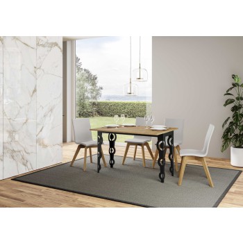 Karamay Double Table - Klapptisch 120/200x45/90 cm Karamay Double Oak Nature Anthrazitrahmen