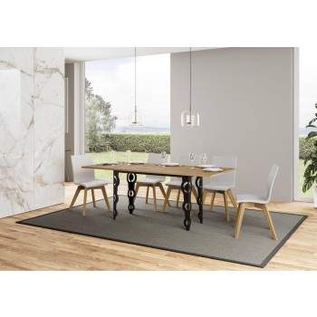 Karamay Double Table - Klapptisch 120/200x45/90 cm Karamay Double Oak Nature Anthrazitrahmen