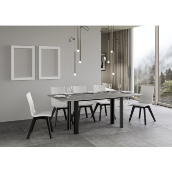 Linea Double Table - Klapptisch 120/200x45/90 cm Linea Double Eiche Natur Anthrazit Gestell